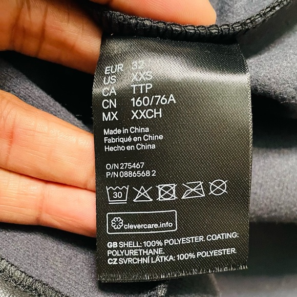 H&M Divided Faux Leather Puff Sleeve Tie back Mini Dress - Picture 10 of 13